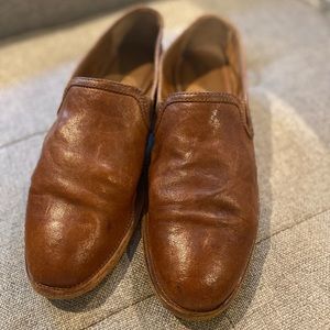 Trask Ali Cognac Brown Italian Washed Sheepskin Loafer